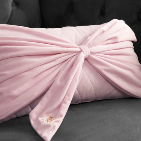 Juicy Couture Light Pink Bow Pillow - Picture 4 of 7